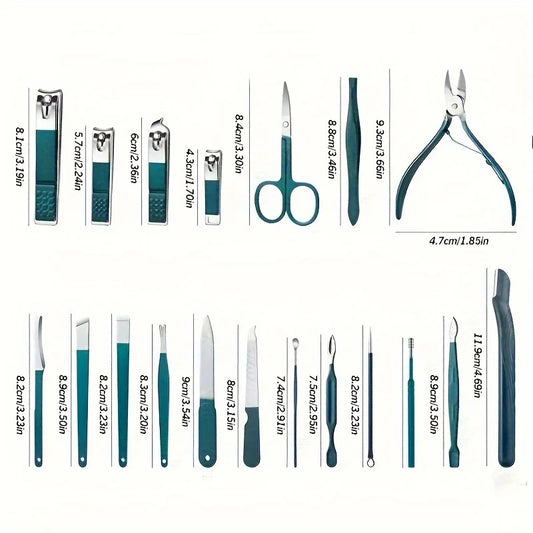 Professional Stainless Steel Nail Care Kit with Travel Case - photo 6