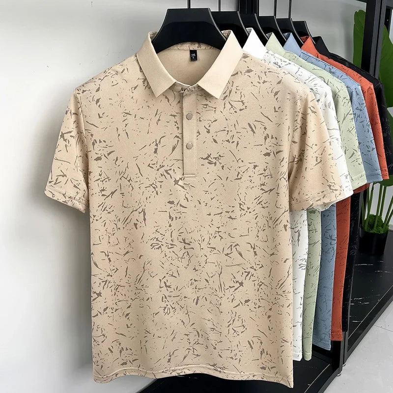 Men's Modern Polo Tee - Printed Pattern, Slim Fit Daily Style