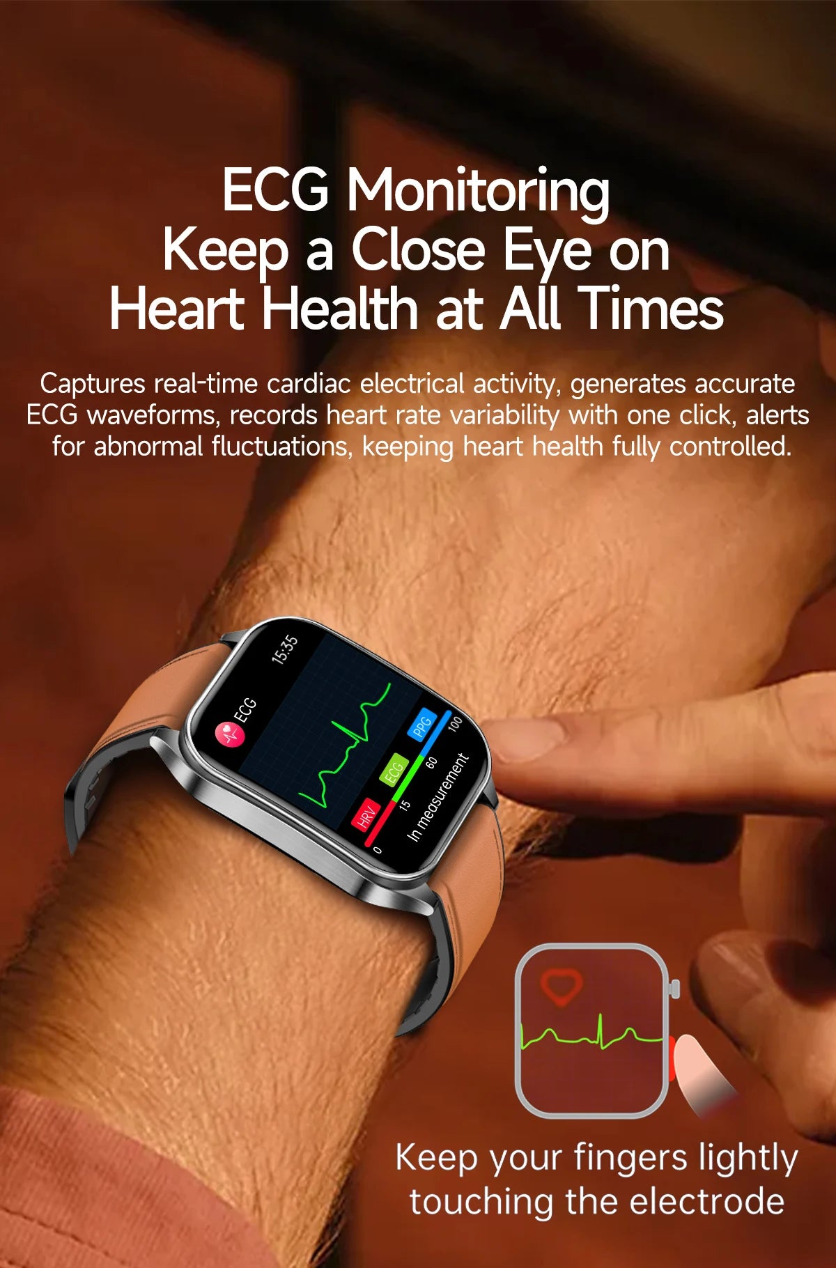 2026 AI-GPT ECG Health Smartwatch – Blood Pressure, Lipid, Uric Acid & 650nm Dual-Probe Laser | Men & Women