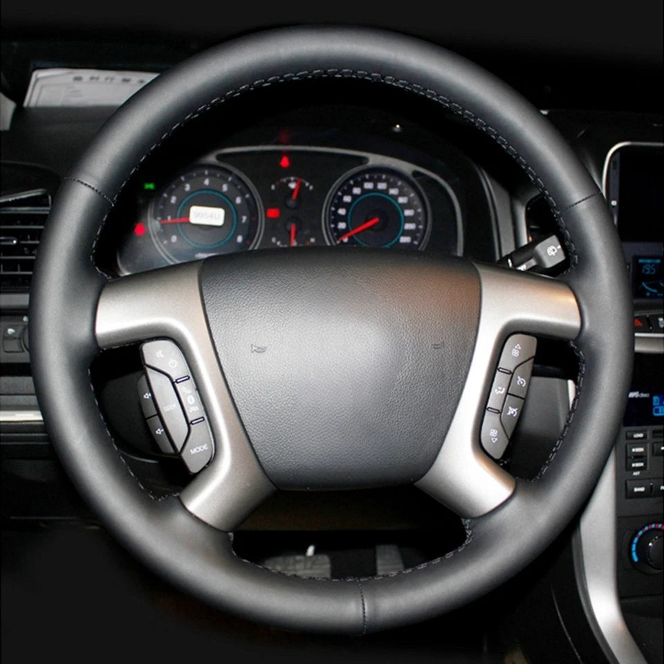 Hand-Sewn Leather Steering Wheel Cover — Chevrolet Captiva, Silverado & GMC Sierra (2007–2014)