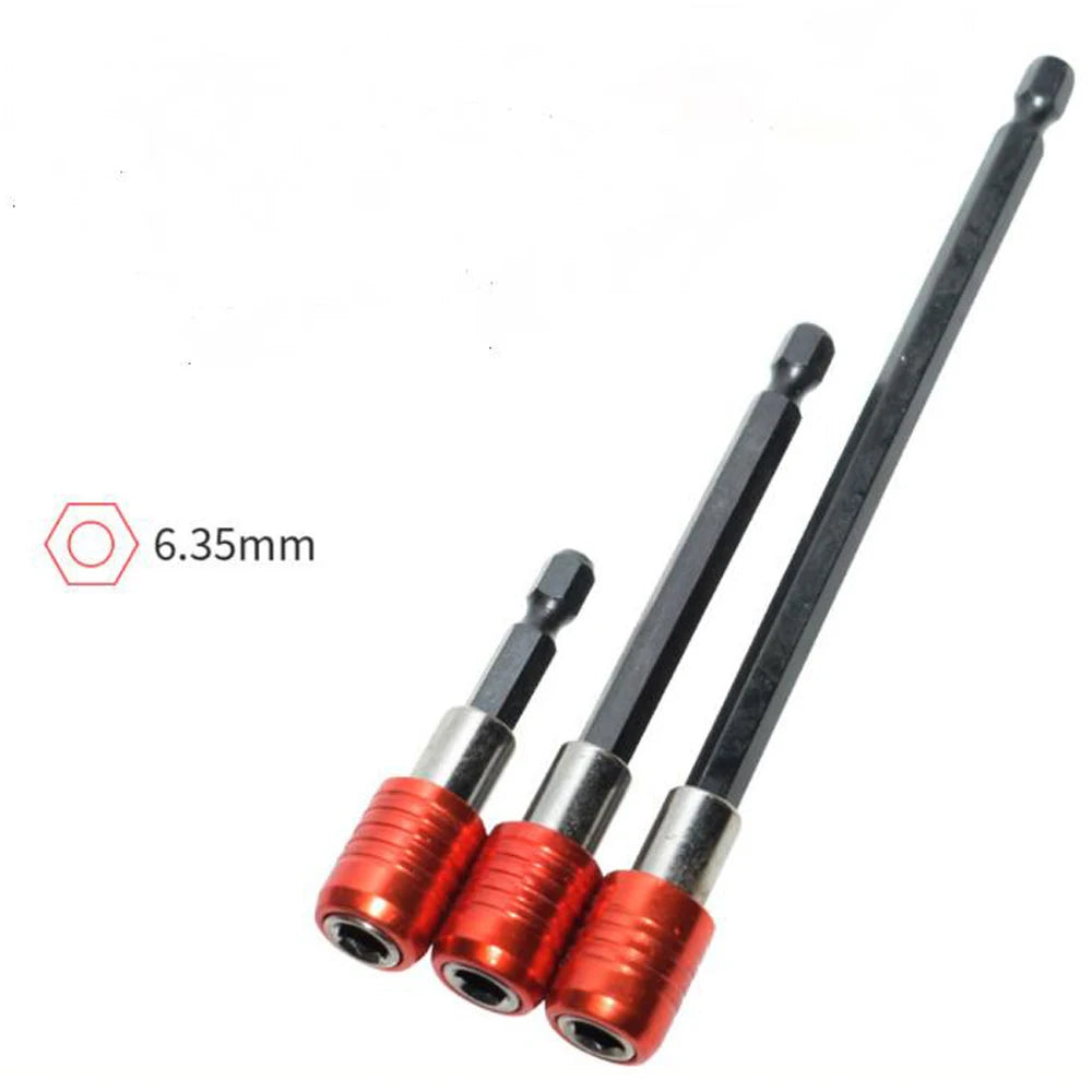 NEW 6PCS 1/4 Hex Shank Quick Release Magnetic Red Screwdriver Extension Holder Drill Bit High Quality Tool Set