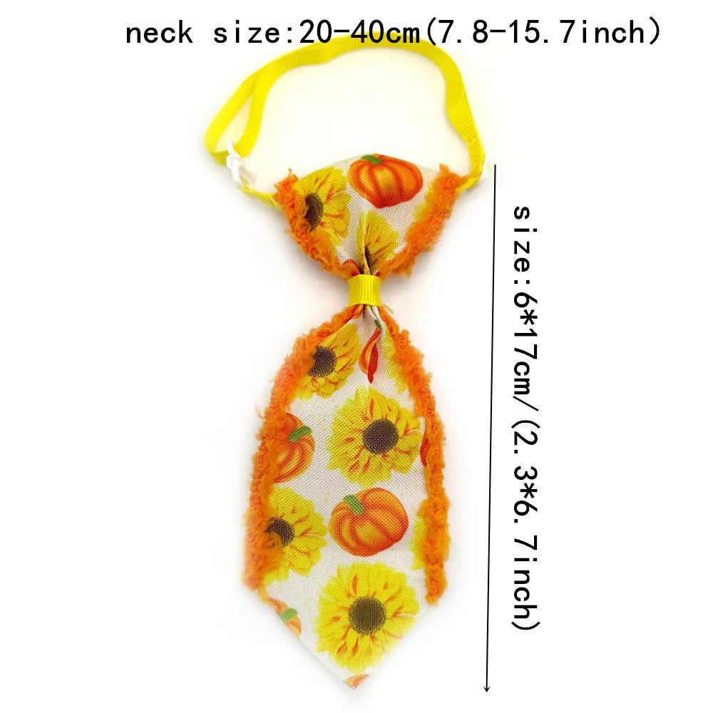 30/50pcs Fall Pet Product Dog Bowtie Necktie Fluffy Style Ties Thanksgiving Small Dog Bowtie Pet Dog Grooming Collar Accessoreis