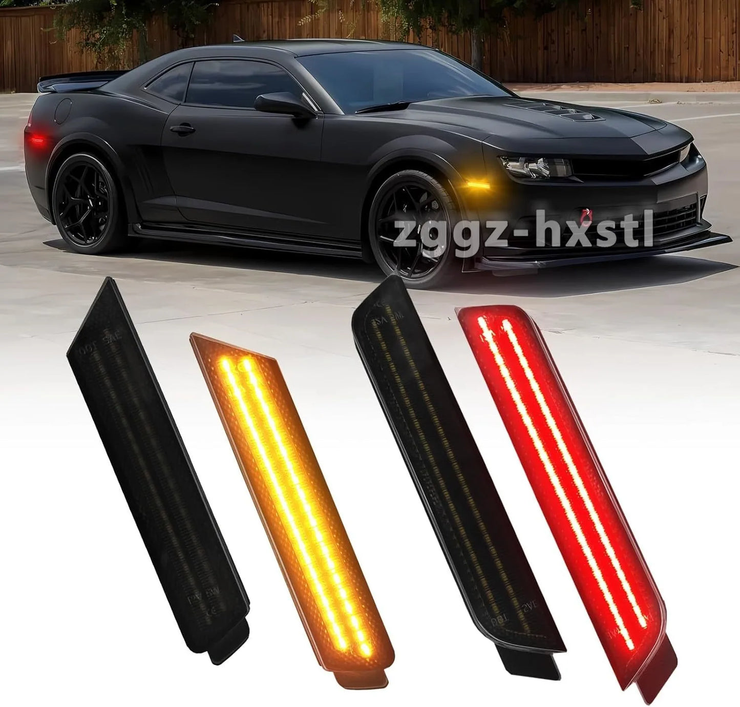For Chevrolet Camaro 2010 2011 2012 2013 2014 2015 Car Front / Rear LED Bumper Side Marker Turn Signal Lights Fender Flare Light