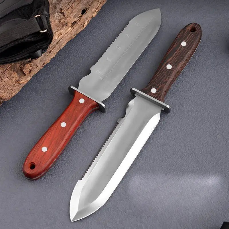 Hori Hori Garden Knife – Stainless Steel Digging & Weeding Tool with Sheath for Cultivating