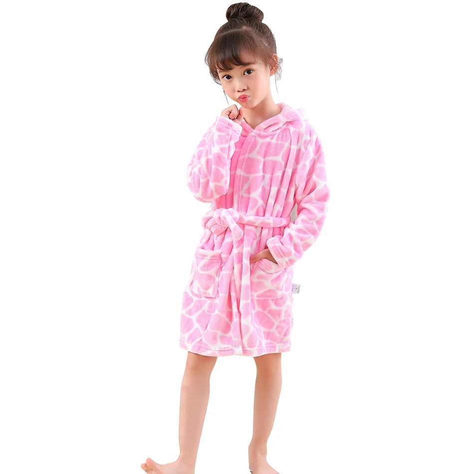 Kids Hooded Fleece Bathrobe - Cute Cartoon Robe for Boys and Girls - photo 17