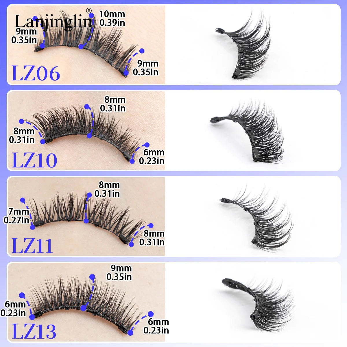 3D Magnetic Eyelashes with Tweezer – Reusable No-Glue False Lashes