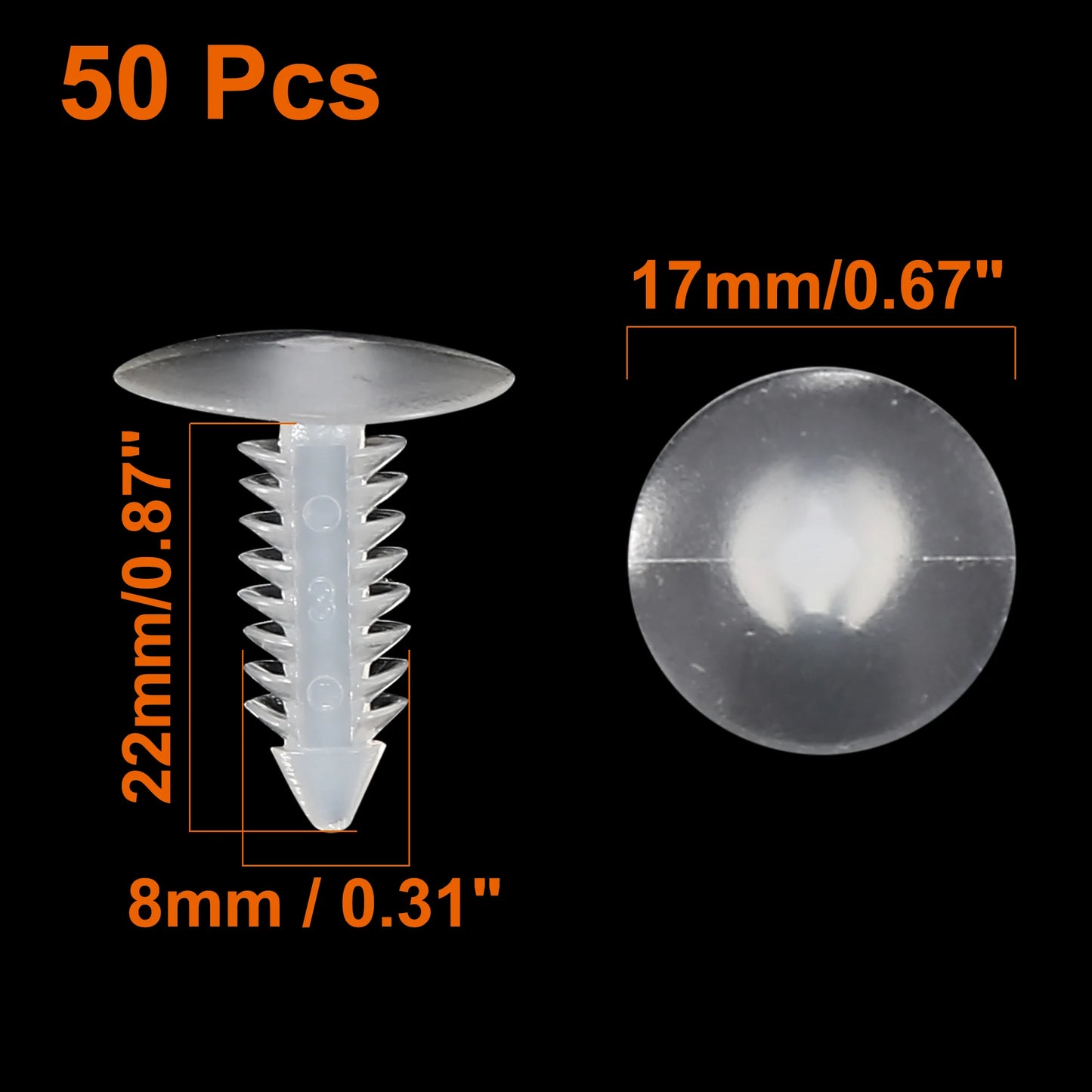 X Autohaux Vehicle Universal 10-100Pcs Gray Beige Plastic Door Bumper Push Rivets Clip 9mm Retainer Clips Fasteners For Auto Car