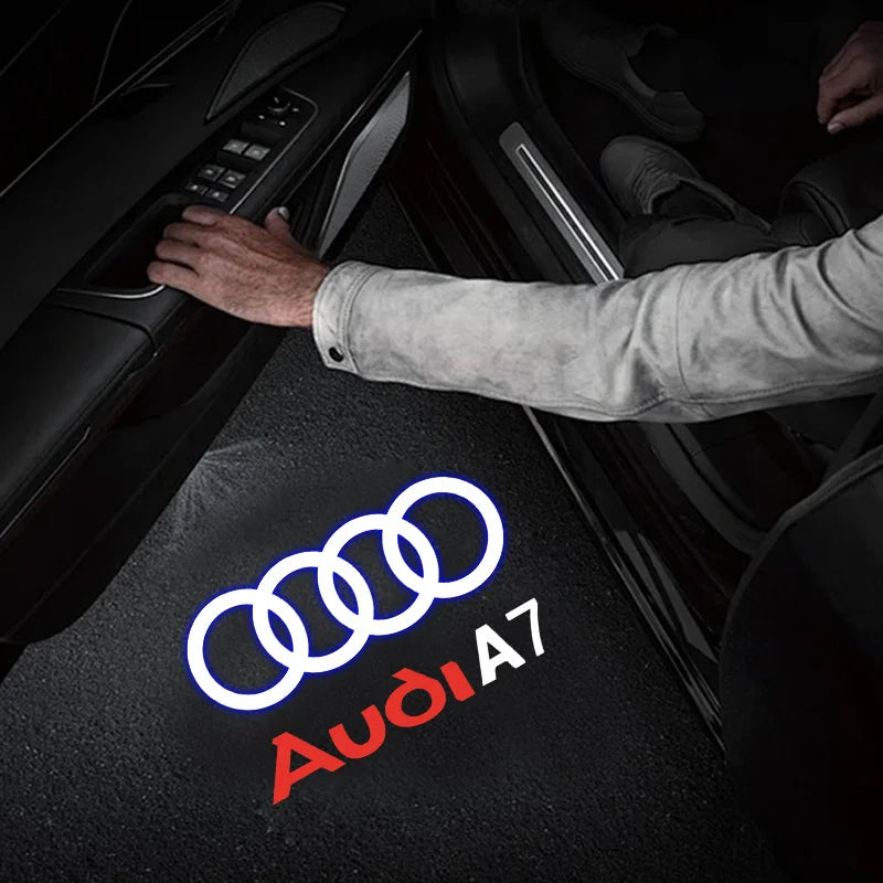 Audi LED Door Welcome Light – Car Door Emblem Lamp for Q3 Q5 Q7 S3 S4 S5 S6 S7 A4 A5 A6 A7 A8