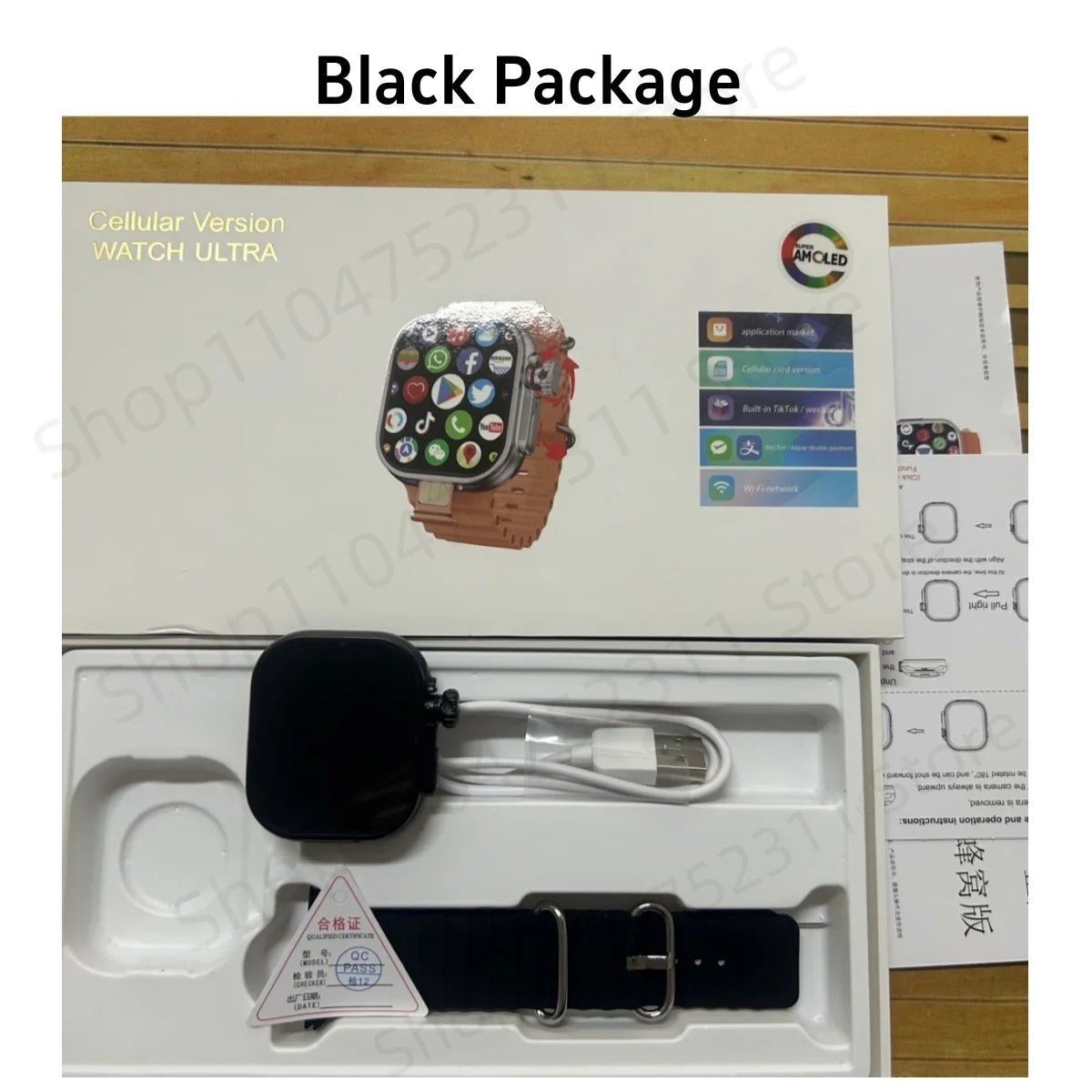 CD12 Smartwatch Upgrade Android 12.0 Smart Watch With 2.26inch Amoled Screen 180° Rotary Camera GPS WIFI Compass Sim Card Slot