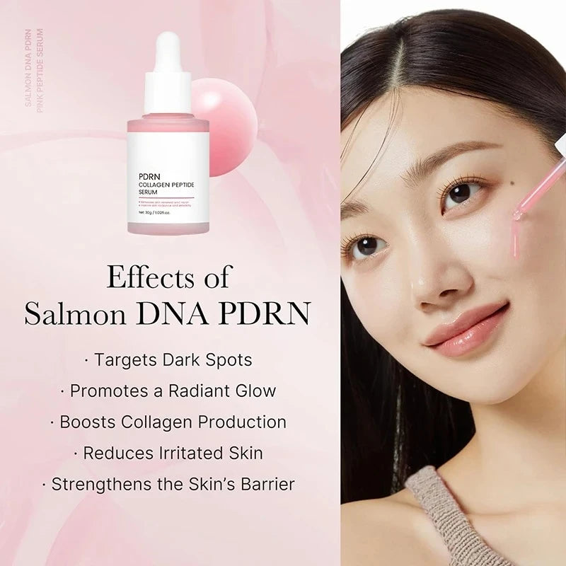 Salmon PDRN Collagen Peptide Facial Serum for Dull Skin - Boosts Elasticity Skin Renewal Repair Korean Beauty Product