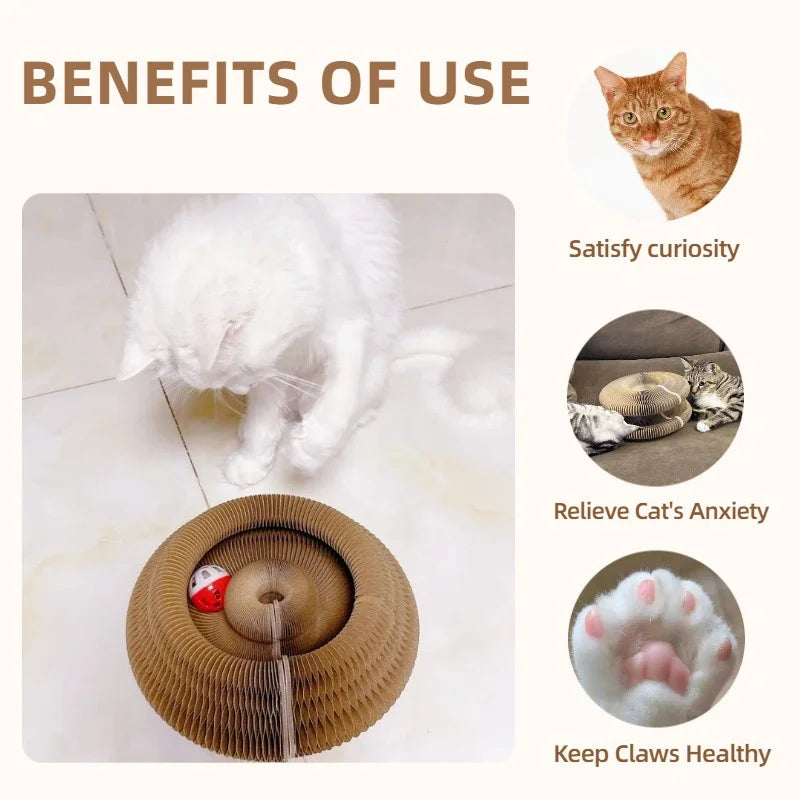 Round Corrugated Cat Scratch Board - Claw Grinding Toy