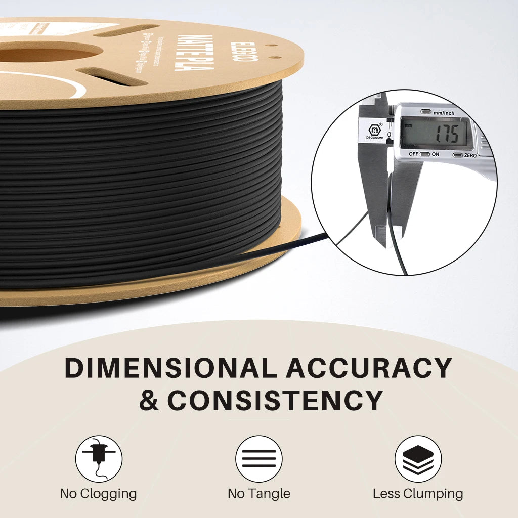 ELEGOO Matte PLA Filament 1KG,1.75mm FDM 3D Printer Filament Dimensional Accuracy +/- 0.02mm, 1kg Carboard Spool (2.2lbs)