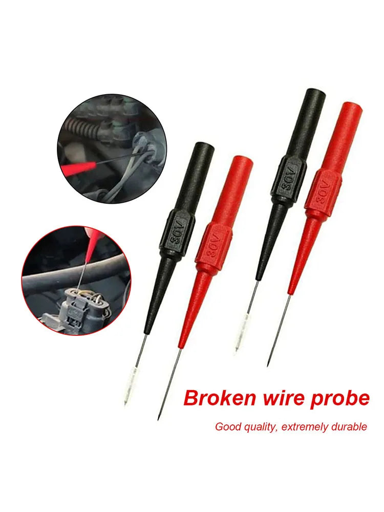 10pcs Insulation Piercing Needle Sensitive Non-destructive Multimeter Test Probes Accurate Acupuncture Car Tool for Banana Plug