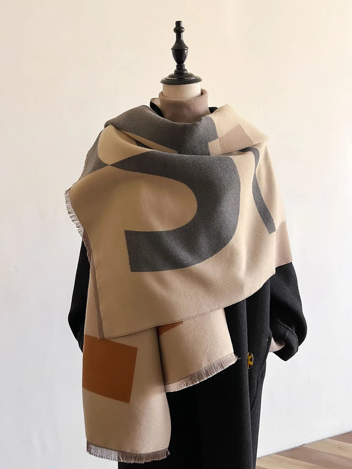 Women's Double-Sided Cashmere-Feel Scarf - Reversible Winter Shawl - photo 5