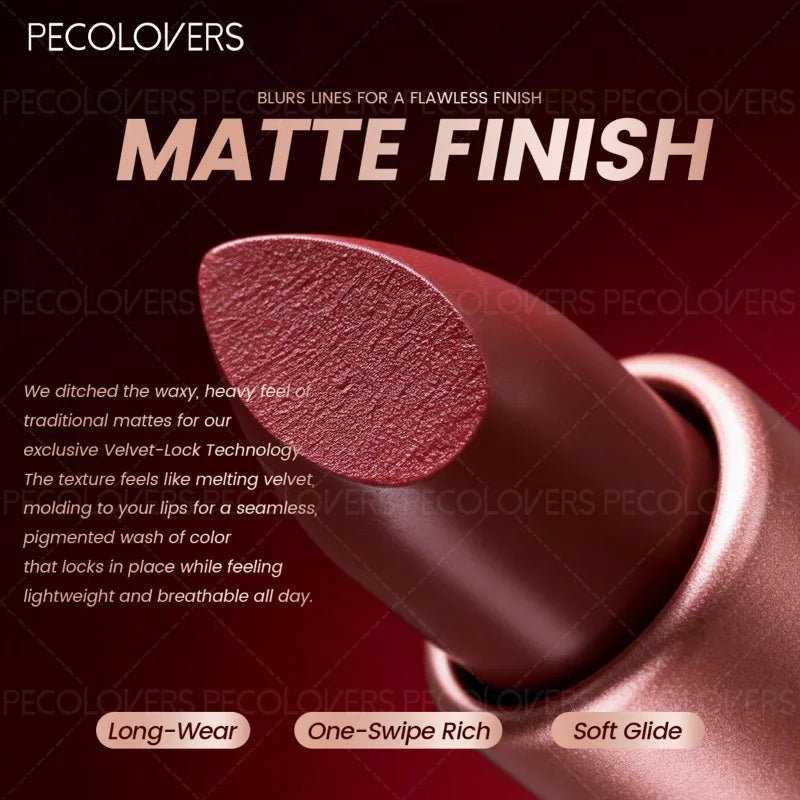 1PC Red Tube Lipstick, High Color Rendering, Red Series Lipstick, Waterproof, Non-drying, Suitable for Various Makeup Looks