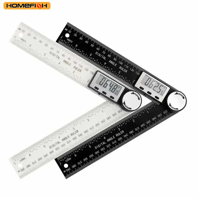 HOMEFISH 1 PC 2 in 1 Digital Angle Detector Scale Suitable for Woodworking Measurement Tools High Accuracy Mutifunction Tools