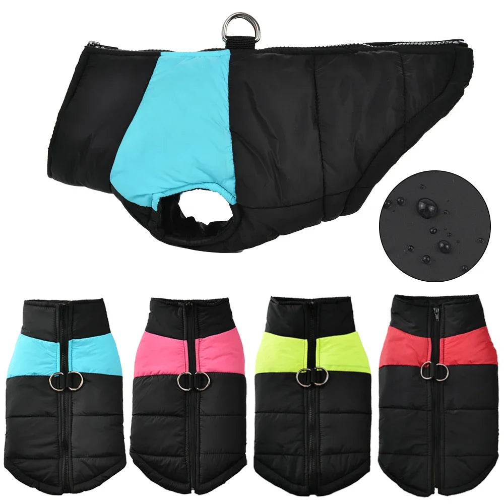 Pet Dog Jacket Warm Winter Clothes For Small Large Dogs Labrador Coat Windproof Waterproof Puppy Costume Vest With D-ring Pug
