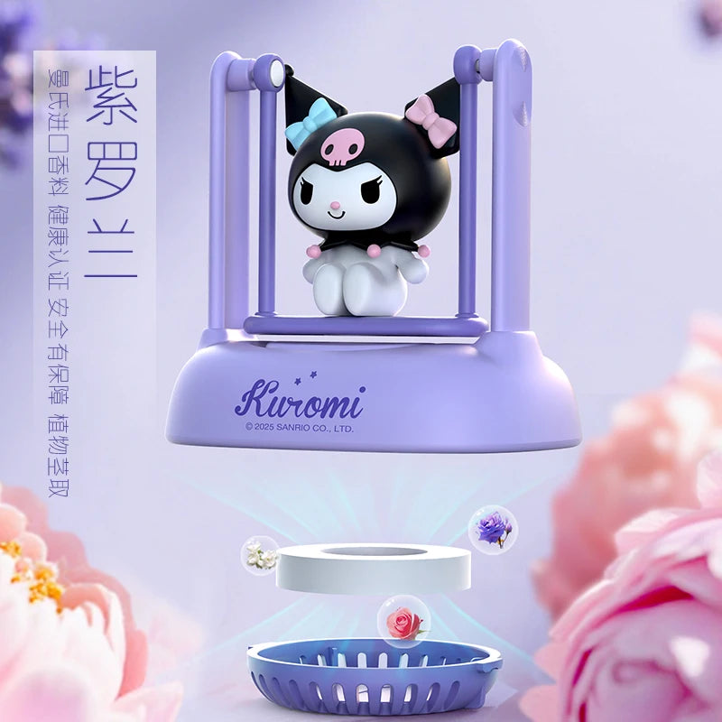Interesting Hello Kitty Kuromi Solar-Powered Aroma Diffuser Car Perfume Car Decoration Item - A Gift for Boys and Girls