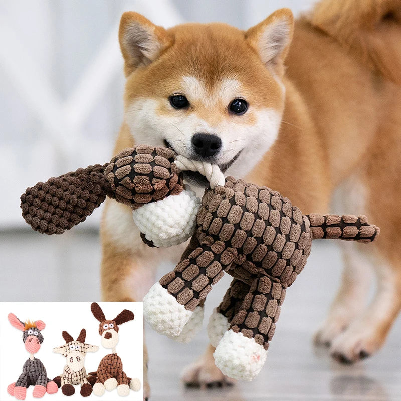 Donkey Plush Dog Toy - Durable Squeaky Toy for Large Dogs – photo 3
