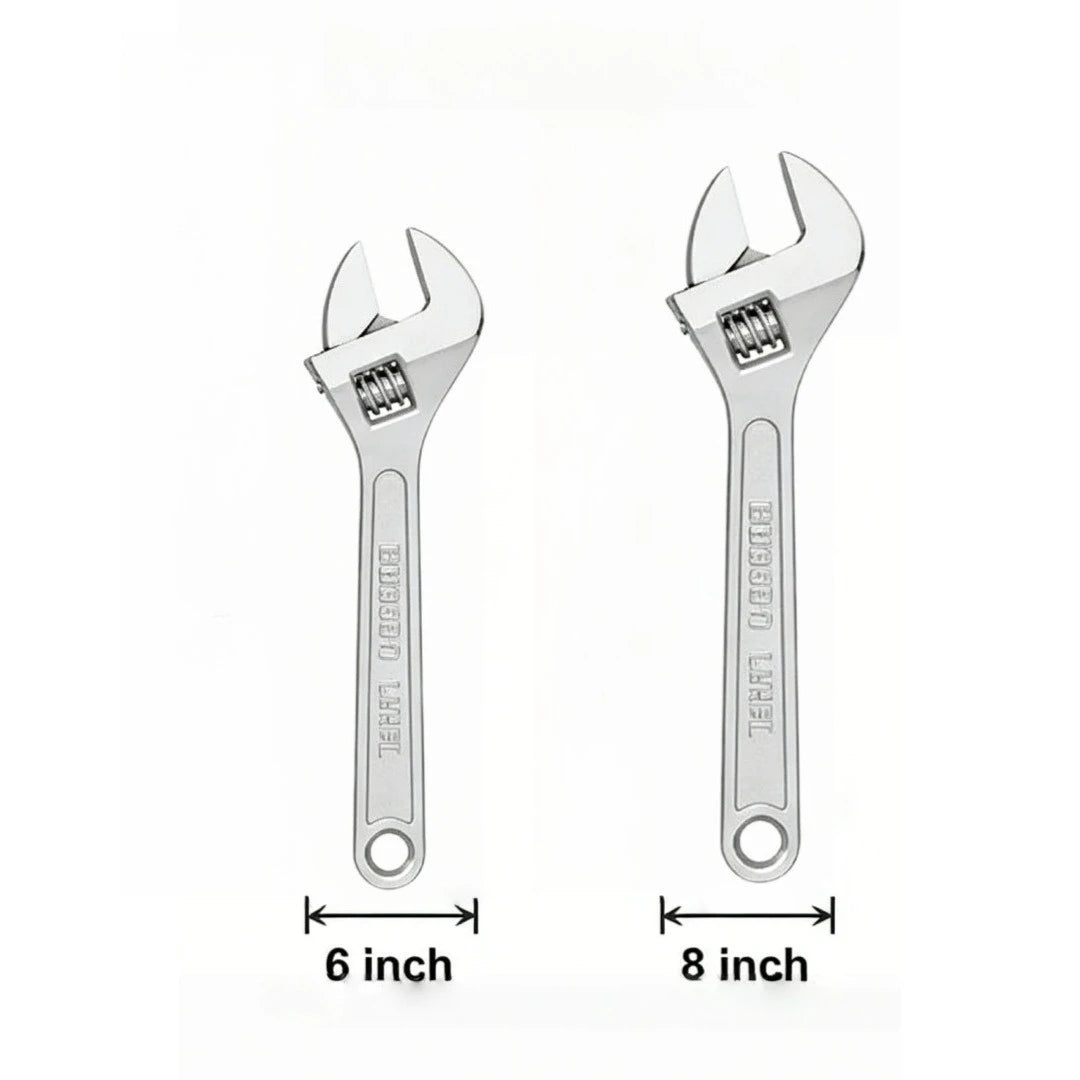 Openin Long Handle Universal Spanner  Adjustable Wrench Large Clamp Steel Mechanical Workshop Hand Repair Tools 6/8/10/12 inchs