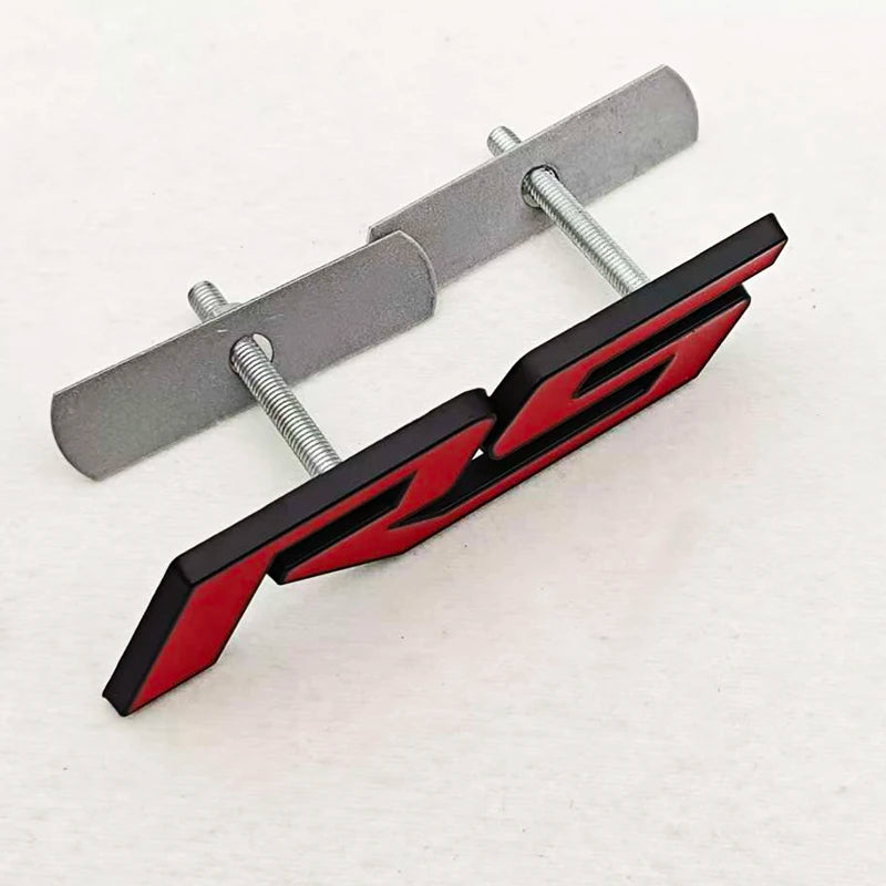 3D Metal RS Logo Sticker Front Grill Emblem Rear Trunk Badge For Chevrolet Onix Blazer lumina Camaro Cruze Monza Car Accessories