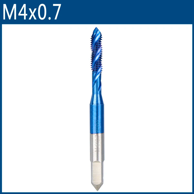 XCAN Metric Screw Tap 1pc HSS M2-M6 Thread Tap Nano Blue Coated Machine Plug Tap Threading Tools Spiral Tap Drill