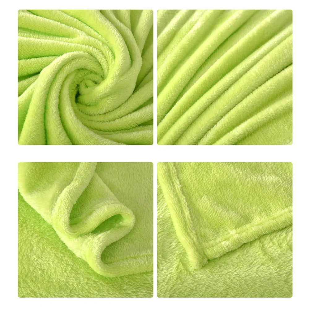 Red Flannel Fleece Throw Blanket - 70x100cm Warm Winter Bed Blanket - photo 5