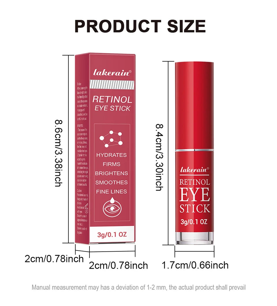 Lakerain Retinol Eye Cream Stick – Dark Circles, Puffiness & Fine Lines | Anti-Aging Eye Serum for Women 3g