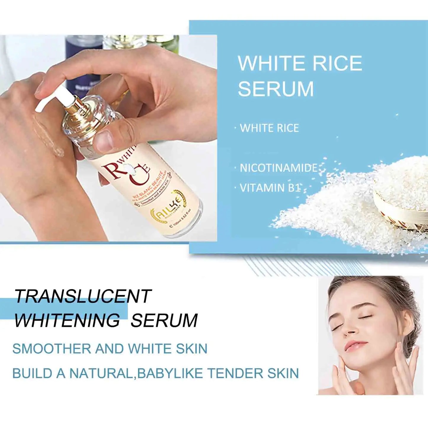 AILKE Multi Vitamin Whitening Body Lotion With Vitamins A,E,B3,B5, Increase Skin Radiance, Even Skin Tone, Moisturizer Cream
