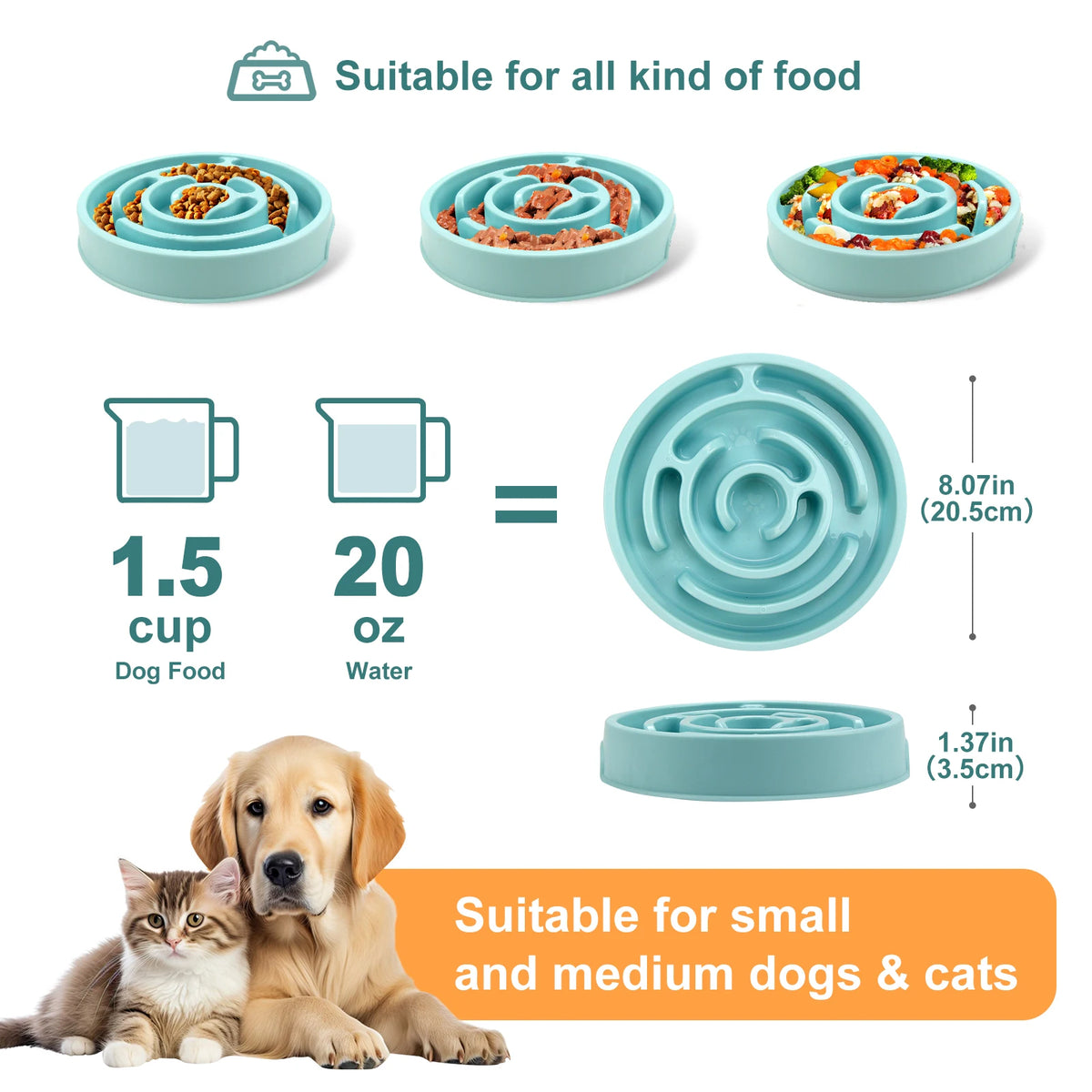 Macaron Color Slow Feeder Bowl - Maze or Circle Pattern for Pets - photo 5
