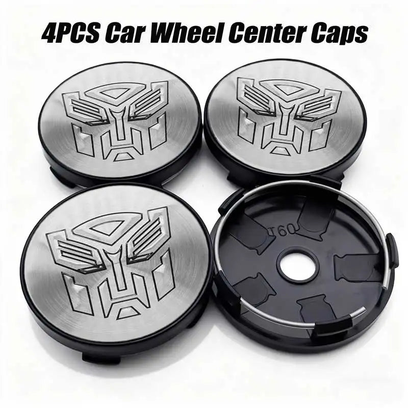 4pcs 56mm 60mm Autobot Emblem Car Wheel Center Cover Sticker Universal Rim Hub Caps For AUDI HONDA NISSAN KIA VW
