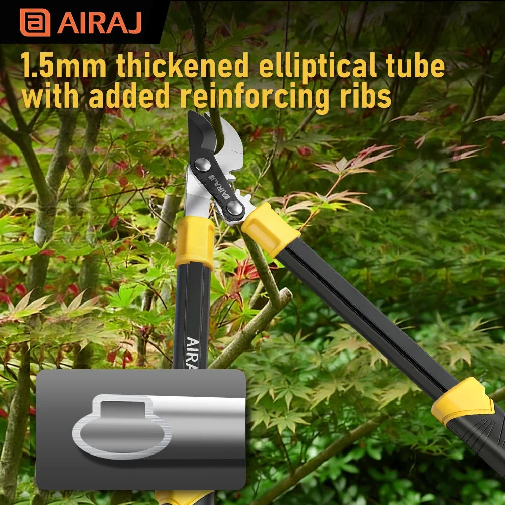 AIRAJ Extendable Pruning Shears – SK5 Toothed Blade Loppers with Aluminum Handles for Branches