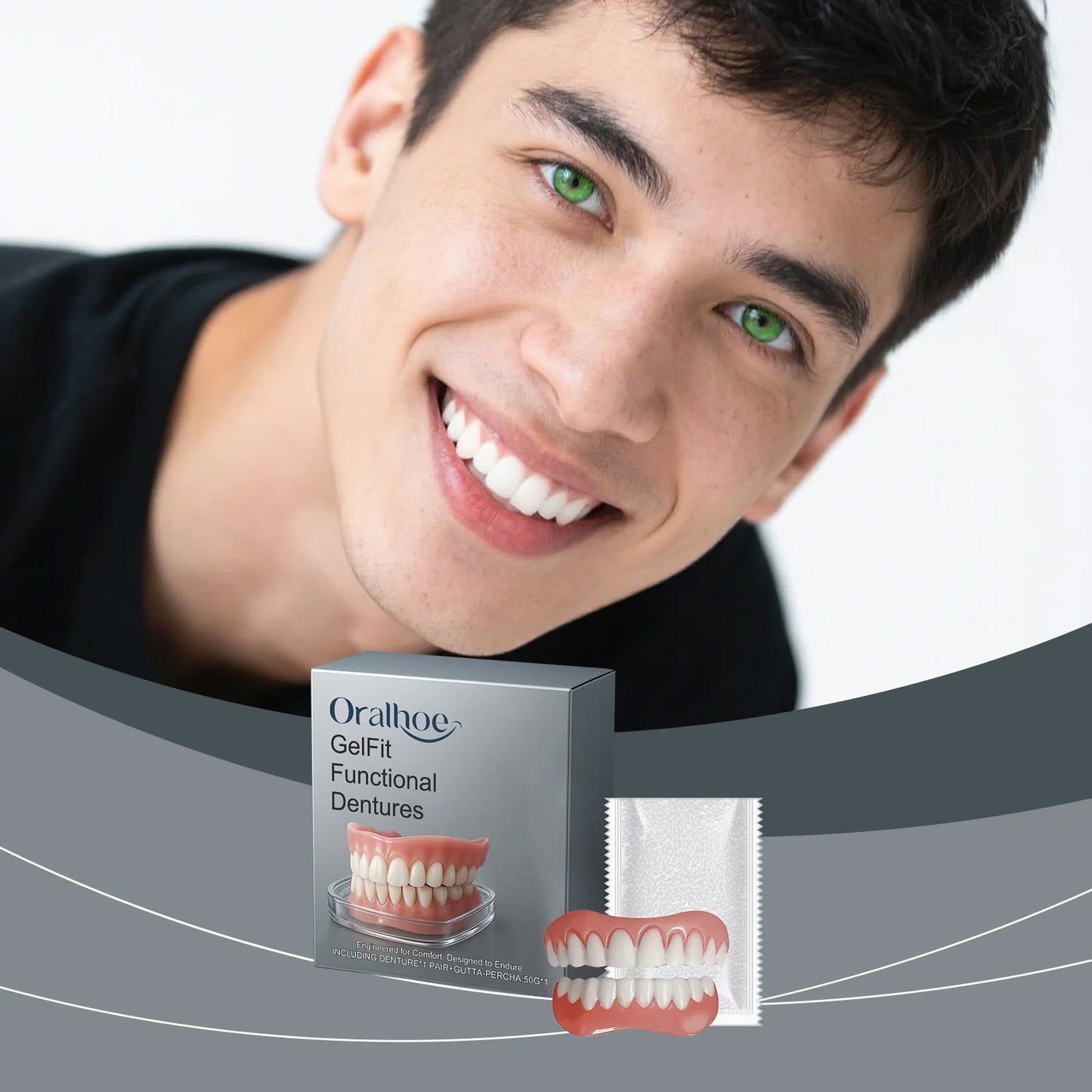 2026 New Teeth Silicone Kit Fill Tooth Gaps Orthodontic Upper Lower Fake Teeth Soft Decorative Comfortable Realistic Denture Set