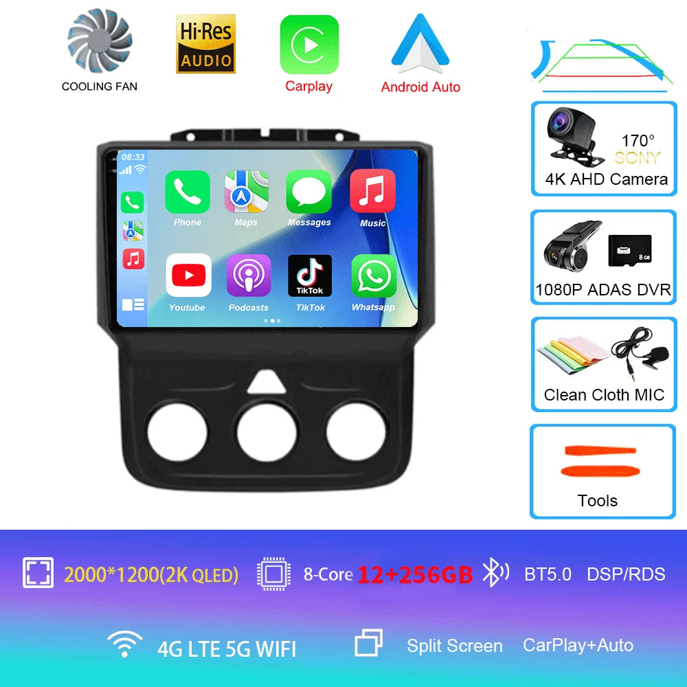 Android Car Radio Head Unit with GPS for Dodge Ram 1500/2500/3500 (2013-2018)