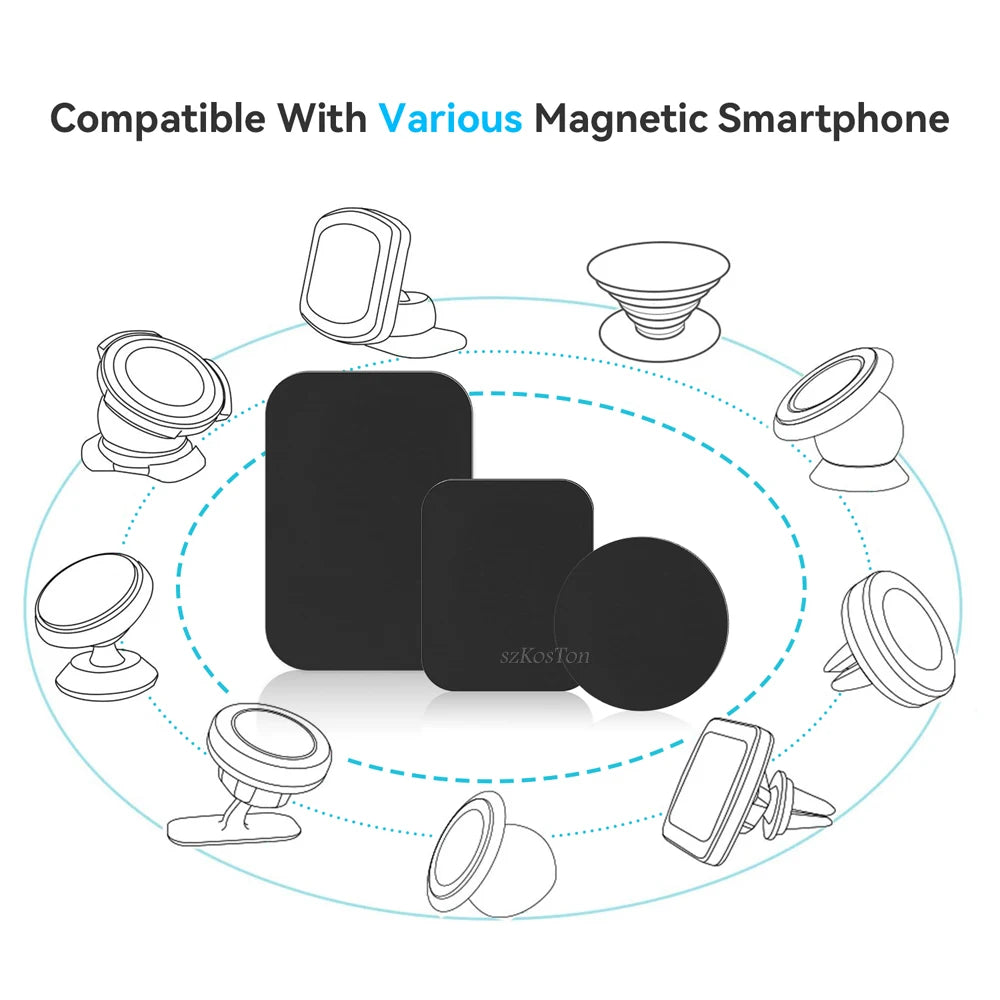 Metal Plate For Car Phone Holder Magnetic Universal Iron Sheet Disk Sticker Mount Mobile Phone Magnet Stand For IPhone
