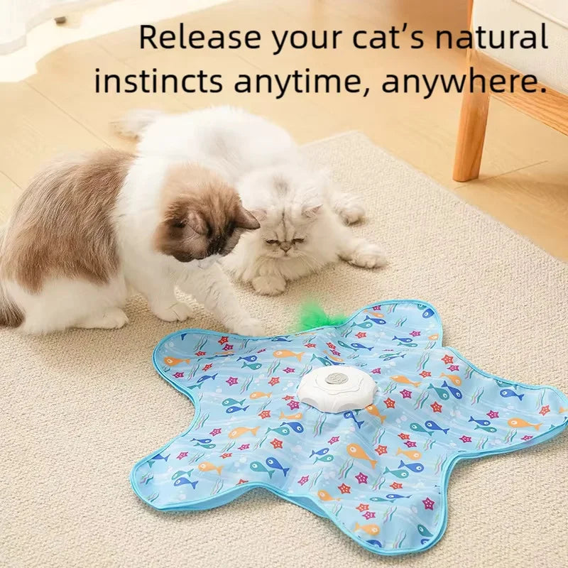 Interactive Cat Hunting Carpet - Rotating Wheel & Teaser Toy – photo 4