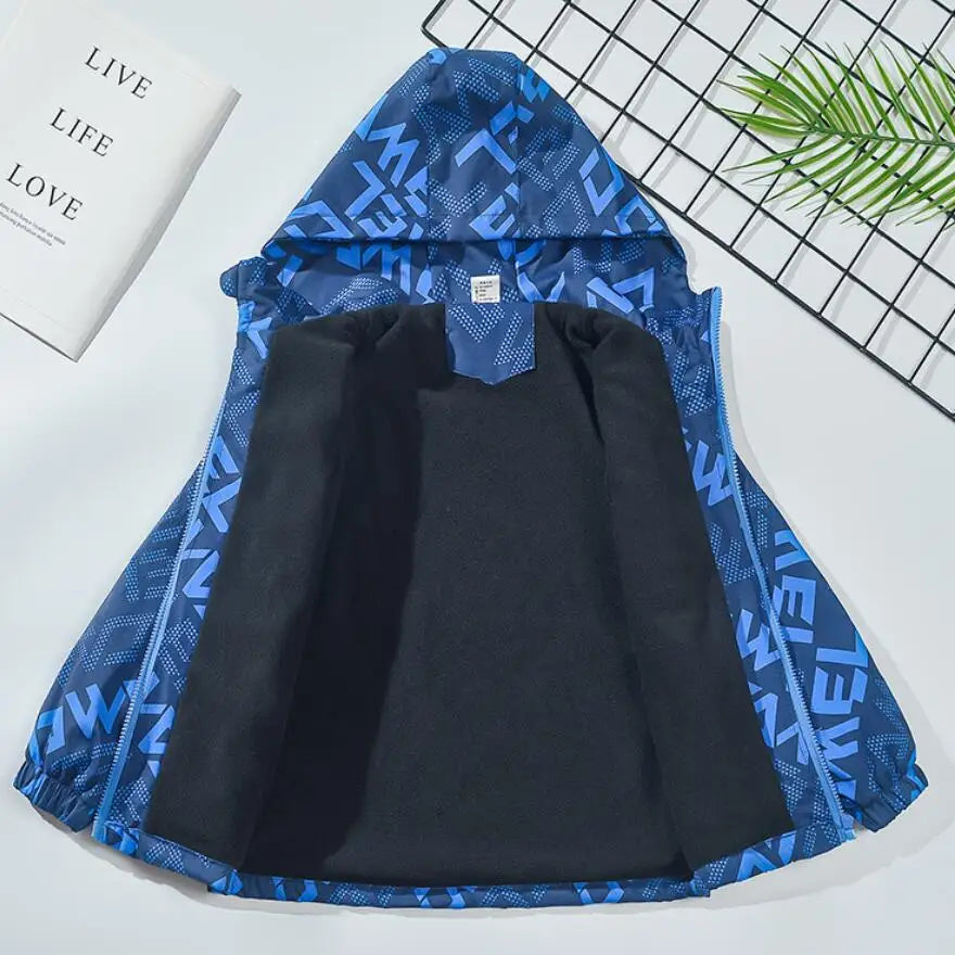 Boys Hooded Windbreaker Jacket - Thick Winter Outdoor Coat - photo 11
