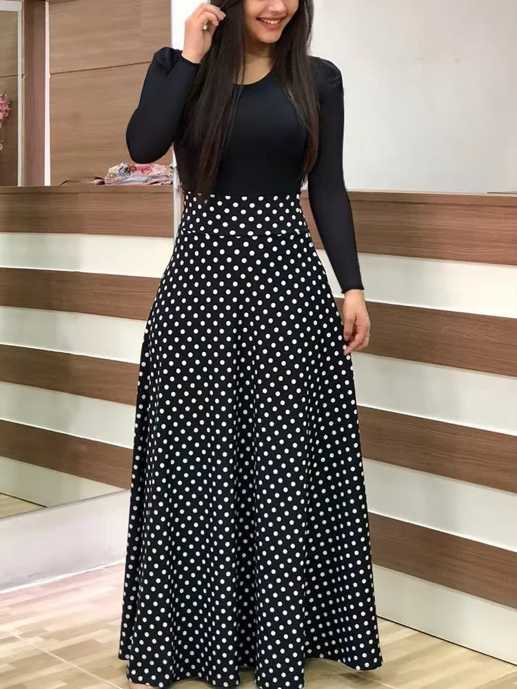 2025 European and American style flower print color matching short sleeved dress for women's large swing skirt