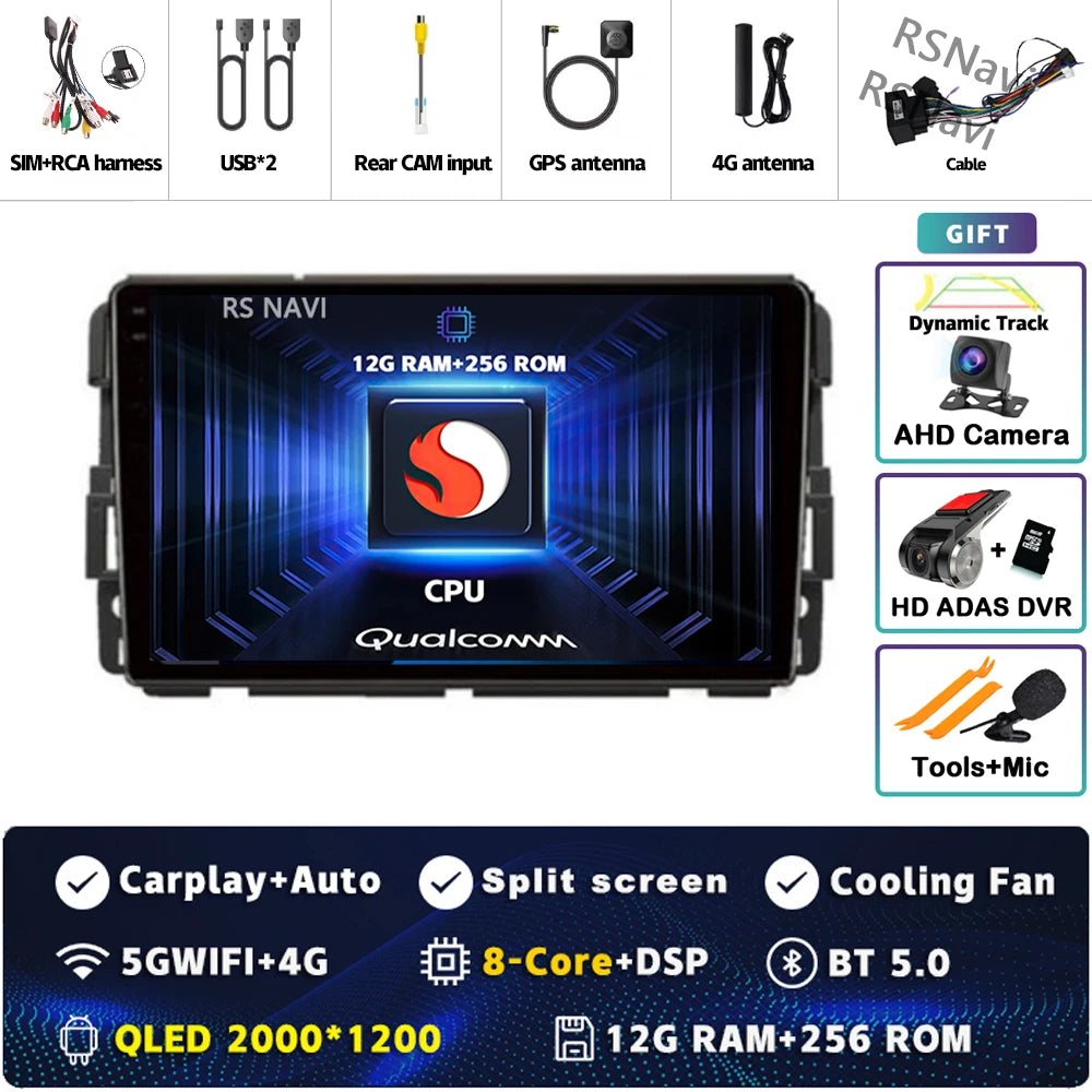 Android 16 Carplay Car Radio for Chevrolet Silverado Impala GMC Yukon Acadia Sierra Multimedia Video Player Navigation Stereo BT