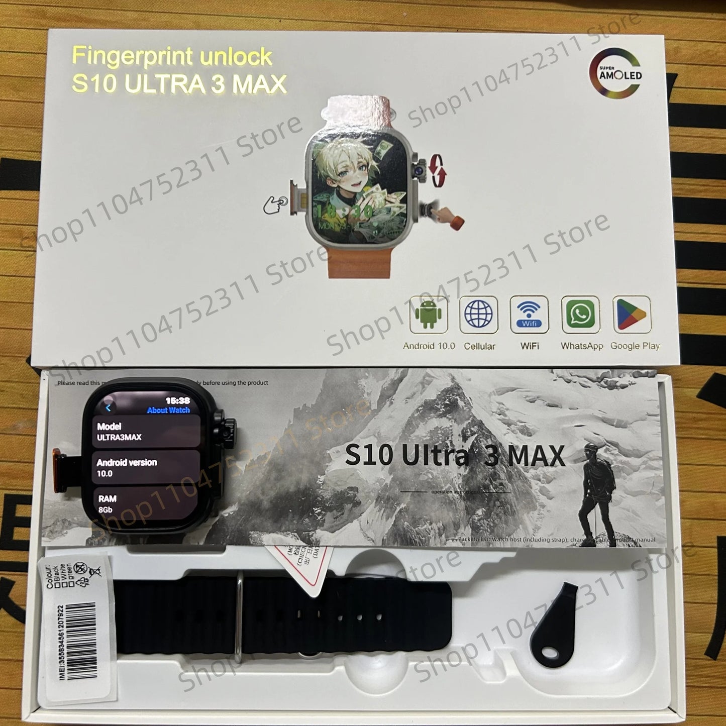 S10 Ultra 3 MAX Smartwatch — 4G/5G LTE, Rotating Camera, GPS & NFC