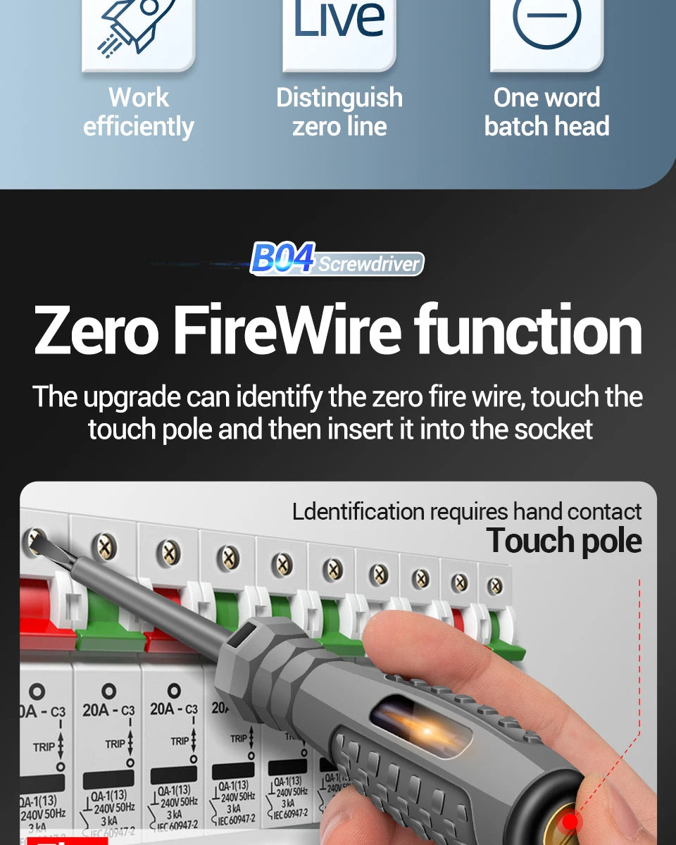 ANENG B04 Slotted/Phillips Screwdriver Induction Detector Pen Neon Bulb Indicator Meter Non-contact Test Voltage Tester Tools