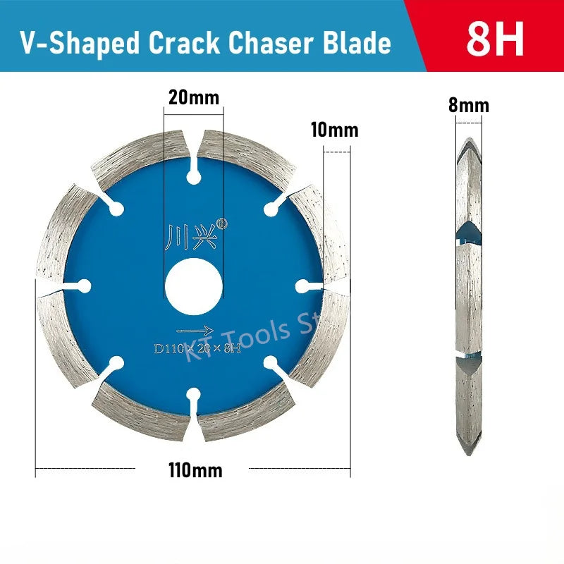 110mm Diamond Crack Chaser Blade with 7/8/10mm Thickness Circular Saw Blade Groove Cutting Disc For Wall Concrete Marble Granite