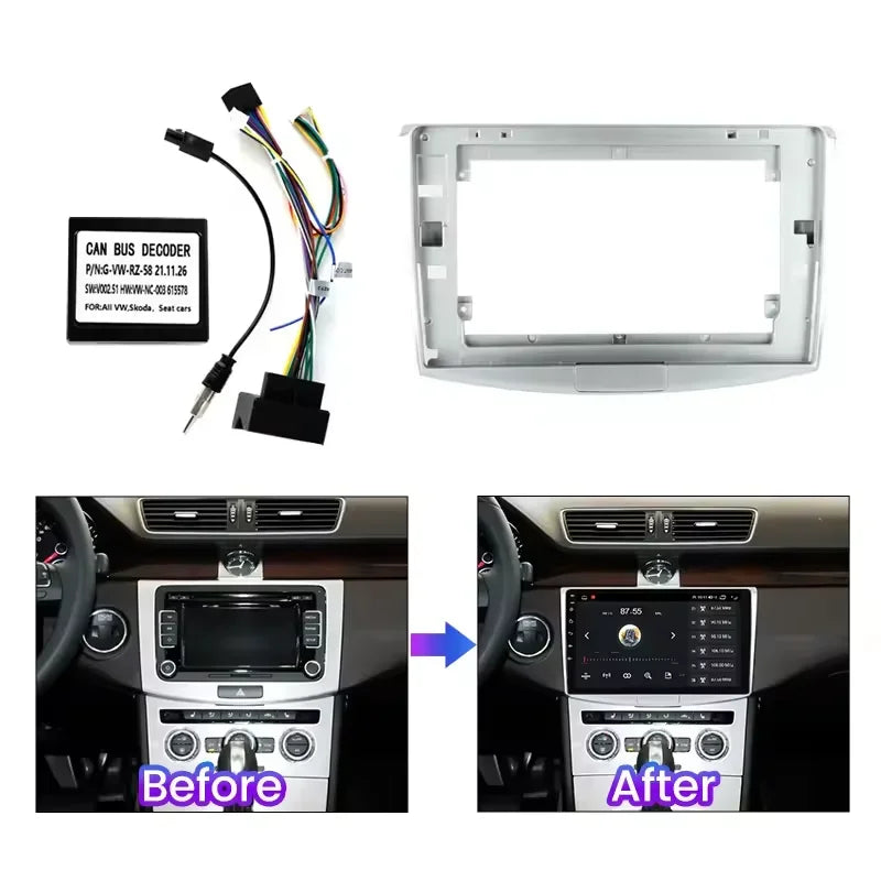9" Android Car Stereo for VW Passat B7 B6 CC (2010–2015) — Wireless CarPlay, Android Auto, GPS, 5G WiFi