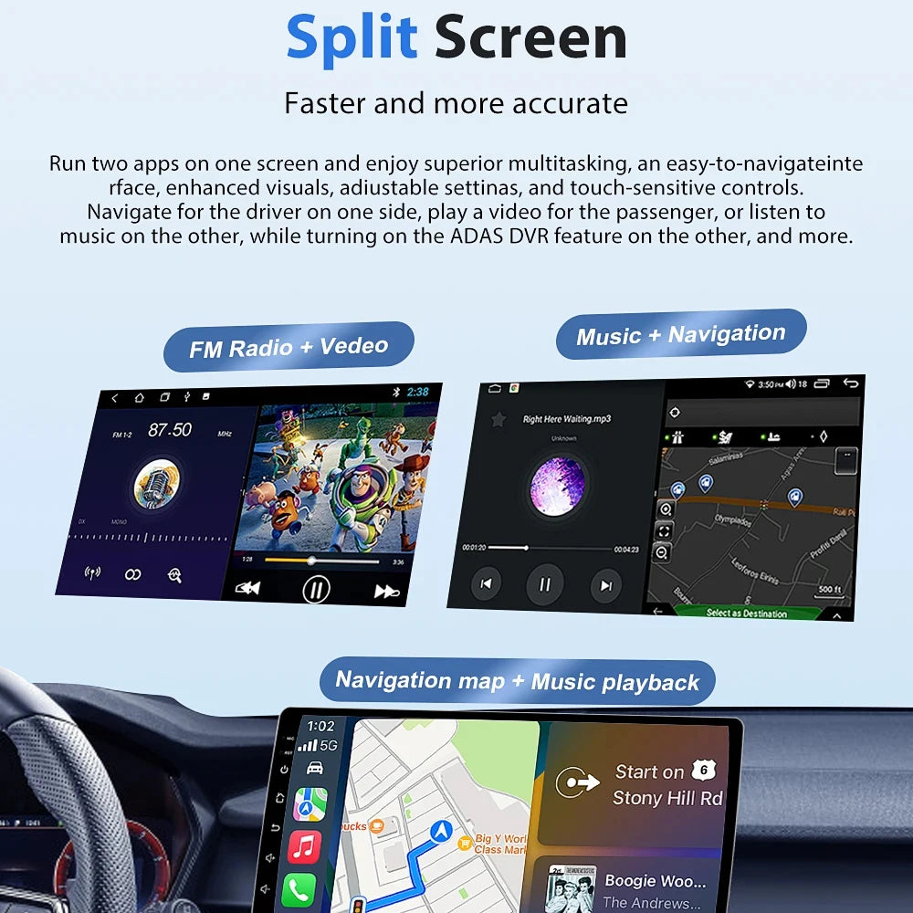 Car Stereo with Apple CarPlay & Android Auto, Compatible with Honda Civic 9 (2012-2015)