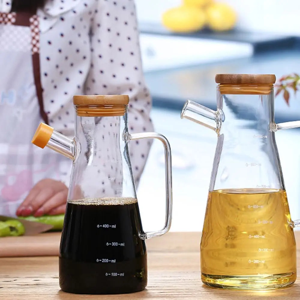 Large Glass Oil Pot with Lid - 900ml or 1000ml Oil Dispenser - photo 2