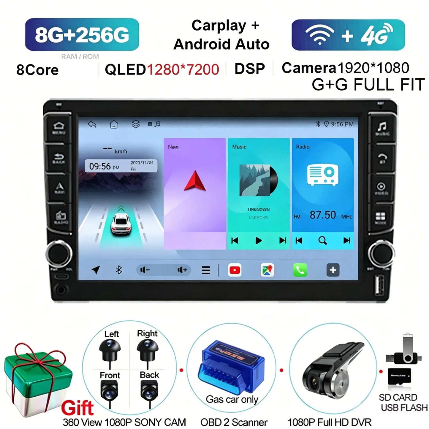 10" Android Car Stereo for Volvo XC90 (2004–2014) — Wireless CarPlay & Android Auto, GPS, 4G, 5G WiFi