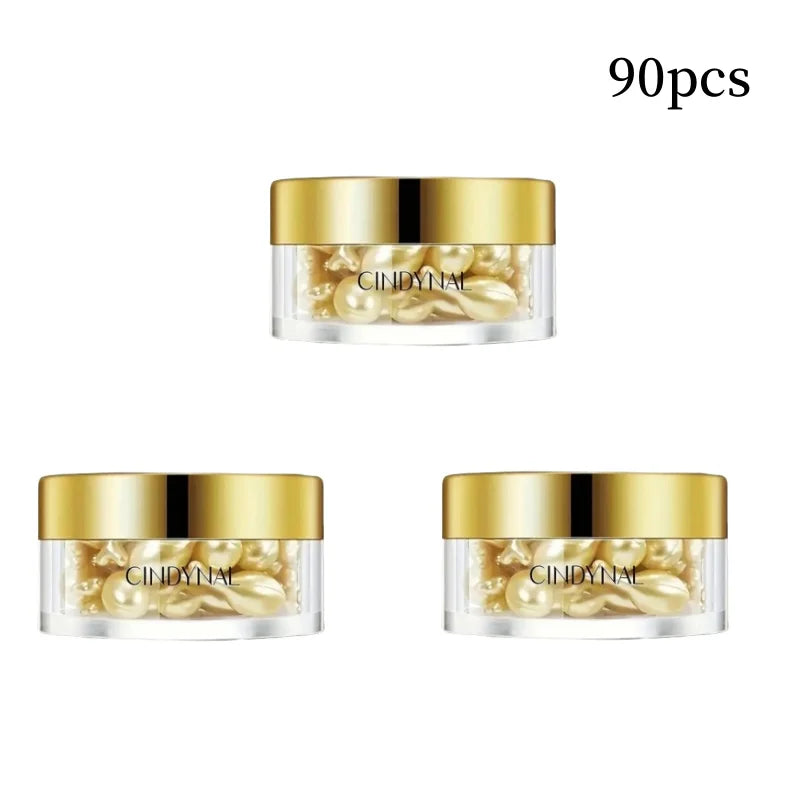 90 Capsules - Placenta and Hyaluronic Acid Essence Capsules - Deeply Nourishes and Moisturizes the Skin, Revealing Youthful Skin, Suitable for Locking in Moisture on the Face and Neck - Easy to Carry, Use Anytime, Anywhere, P