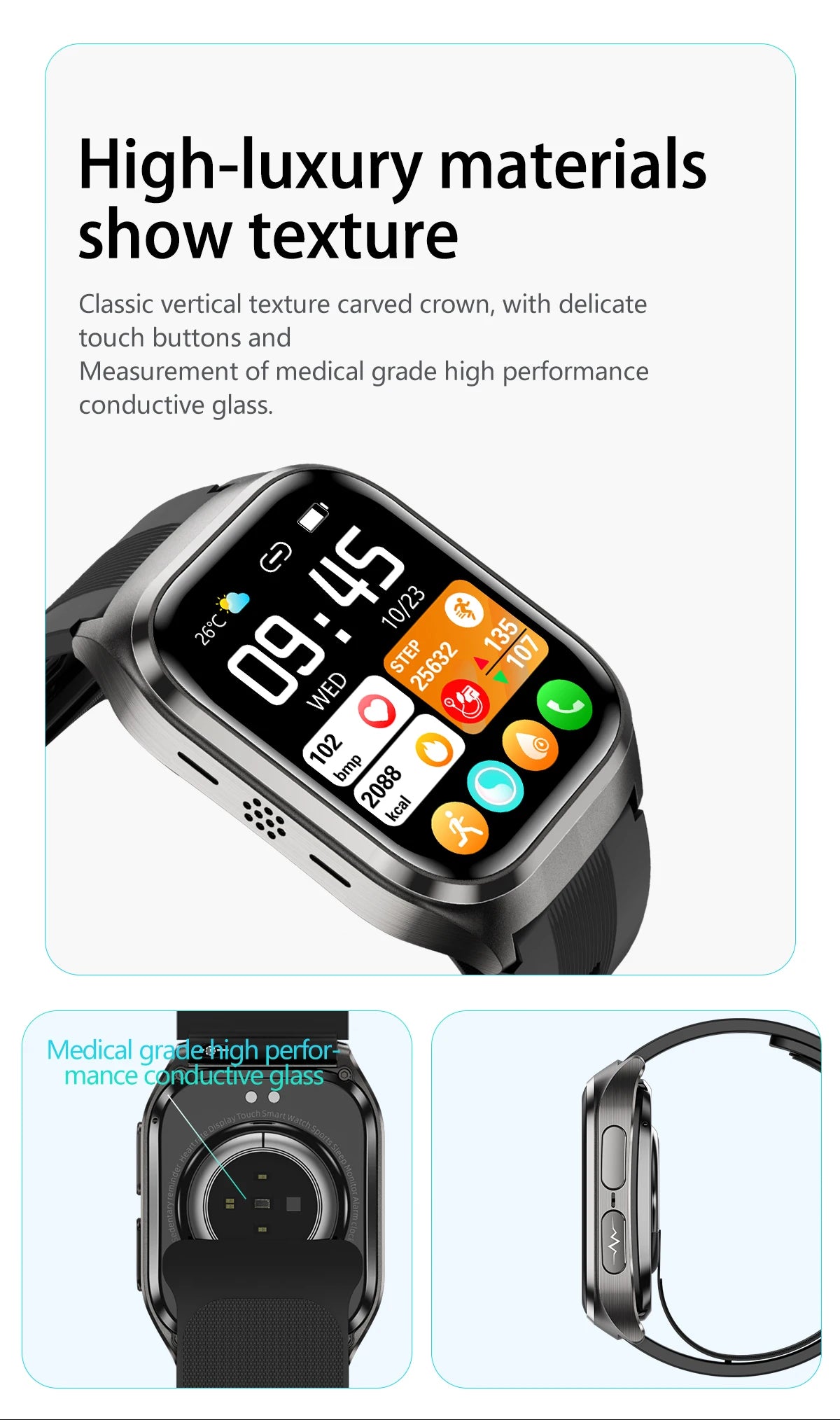 2026 New Upgrade AI Diagnostic  Airbag  Precise Blood Pressure Health SmartWatch Uric Acid ECG Blood lipids Smartwatch Men Women