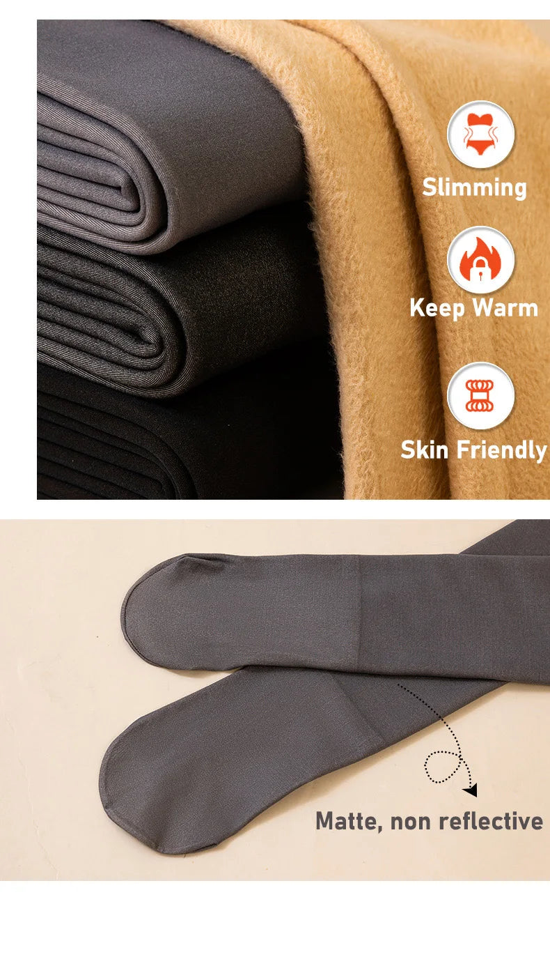 Women's Fleece-Lined Thermal Pantyhose, Sheer Look