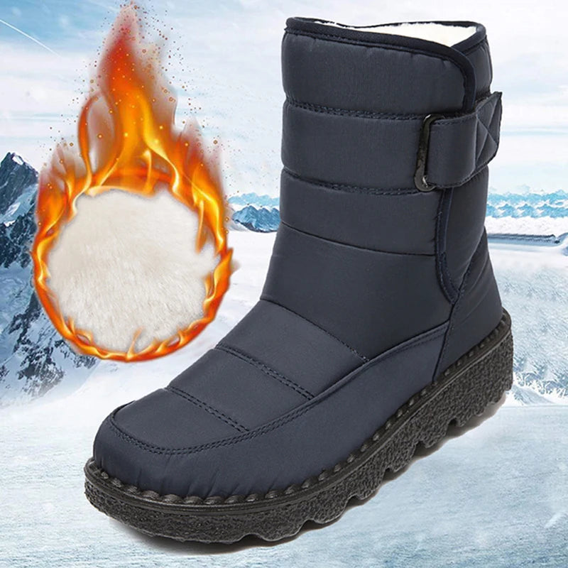 Women's Plush Lined Snow Boots - Non-Slip Platform Ankle Winter Boots - photo 9